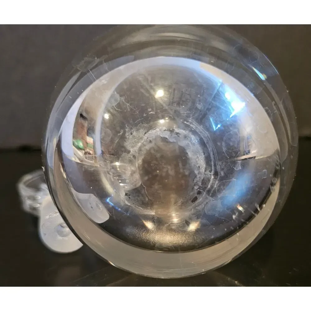 Vintage Clear Crystal Decanter with Ground Glass Circle Stopper